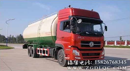 東風(fēng)天龍前單后雙粉粒物料運輸車